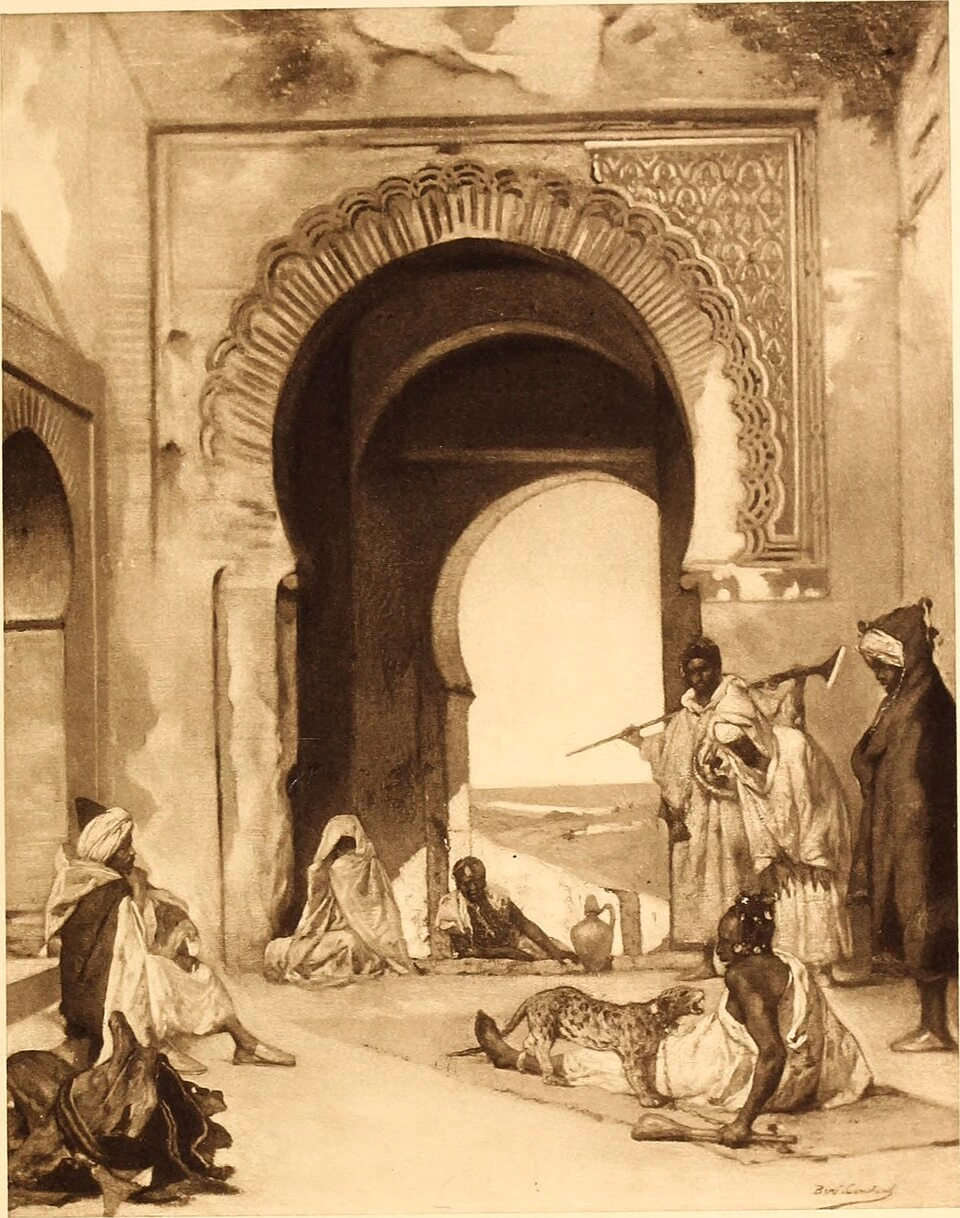 Jean - Joseph Benjamin, Constant, 173, Scena in un cortile moresco
